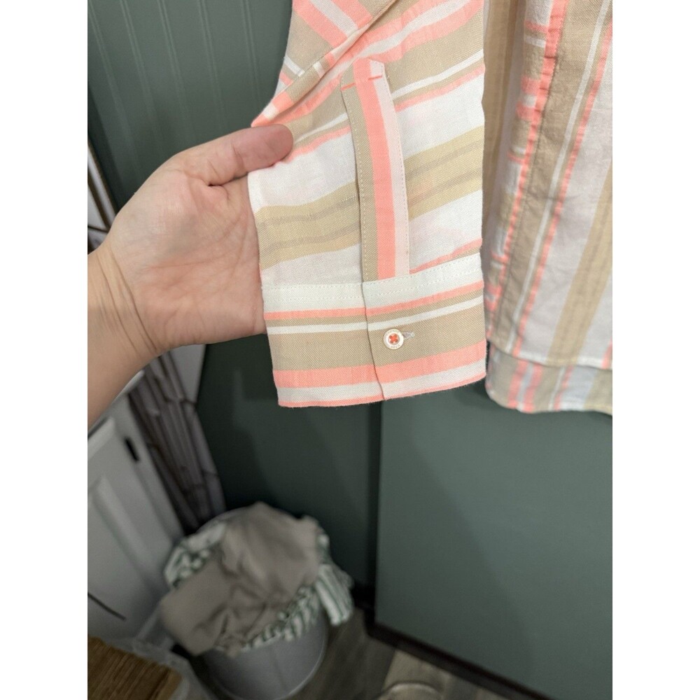 Vineyard Vines Striped Weekend Button Down Shirt Women Cotton Sands Stripe Sz 4 - Picture 4 of 7